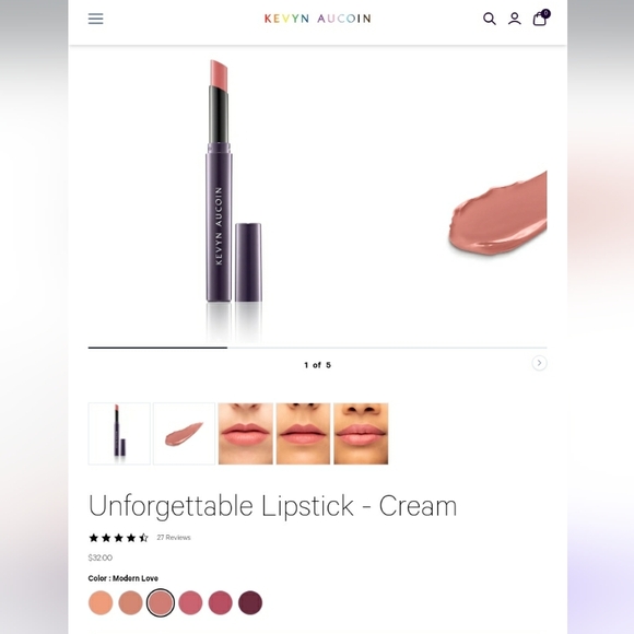 Kevyn Aucoin Unforgettable Lipstick Cream in Modern Love FULL SIZE 2.7 g *BNIB - Picture 11 of 15